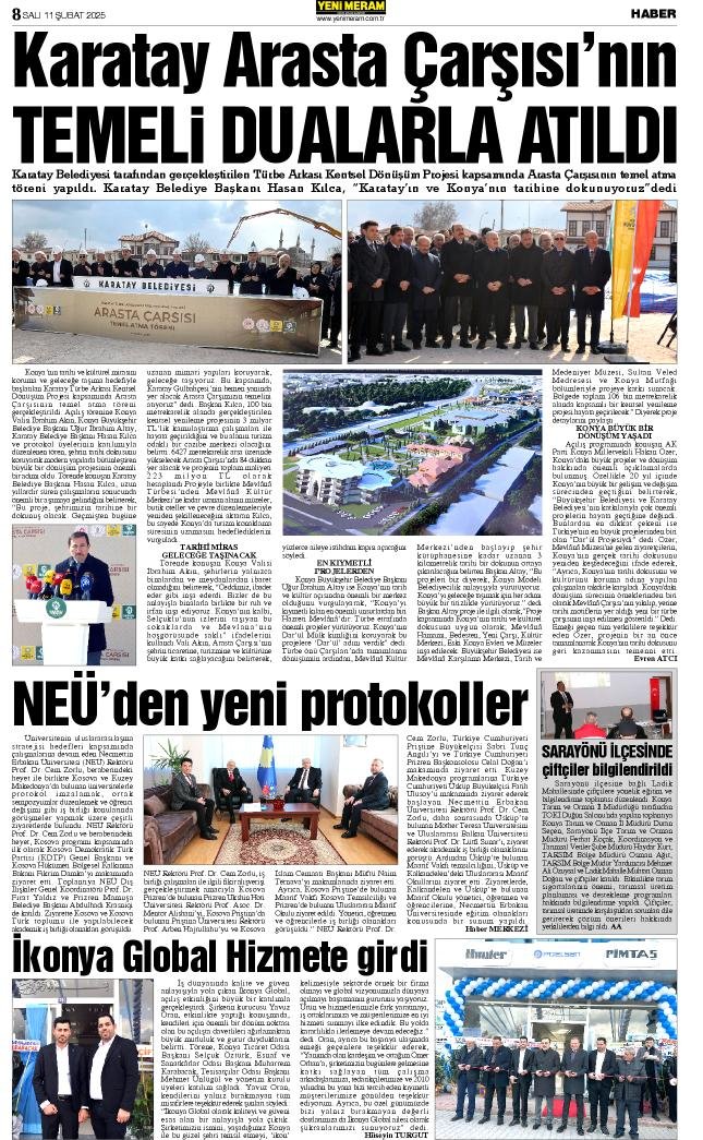 11 Şubat 2025 Yeni Meram Gazetesi
