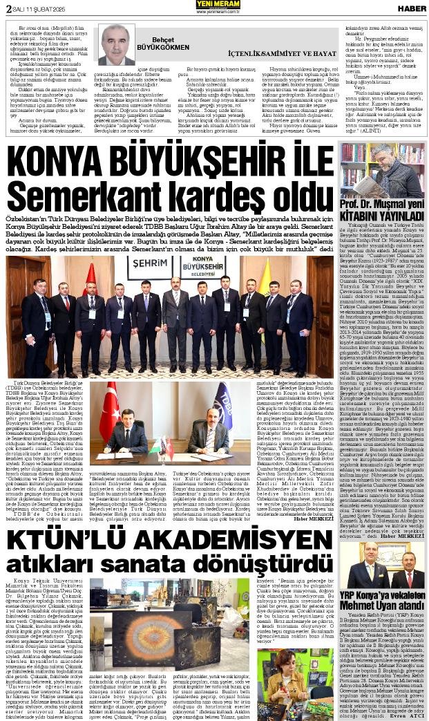 11 Şubat 2025 Yeni Meram Gazetesi
