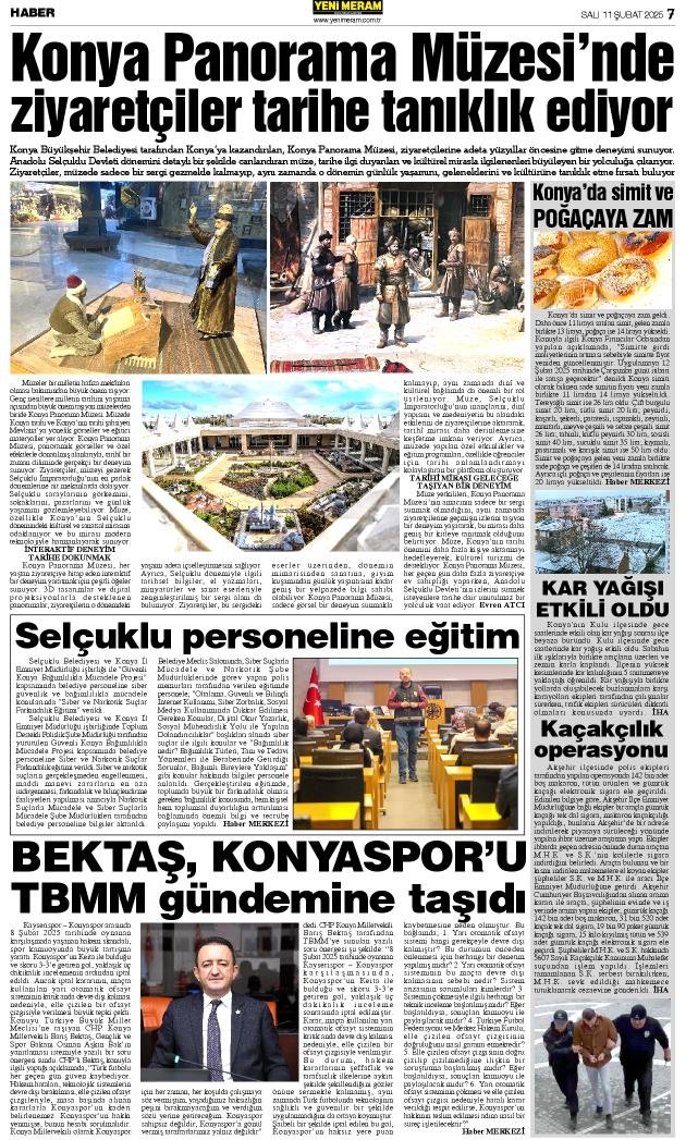 11 Şubat 2025 Yeni Meram Gazetesi
