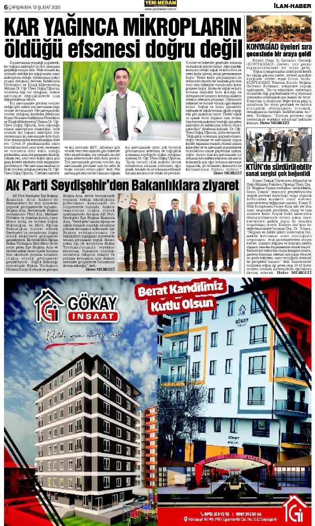 12 Şubat 2025 Yeni Meram Gazetesi
