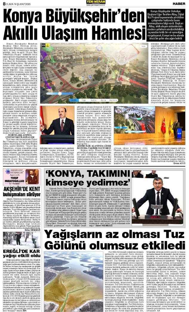 14 Şubat 2025 Yeni Meram Gazetesi
