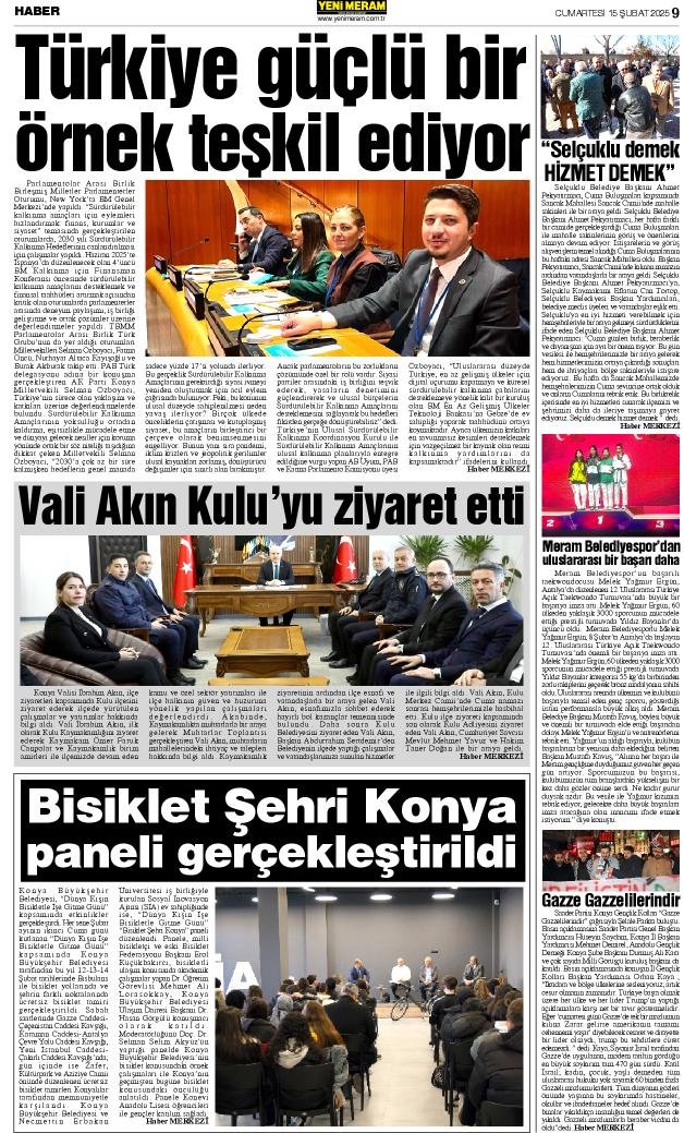 15 Şubat 2025 Yeni Meram Gazetesi