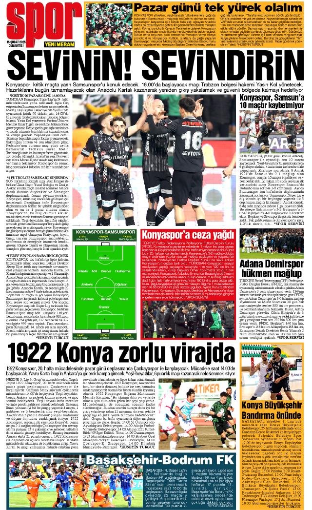 15 Şubat 2025 Yeni Meram Gazetesi