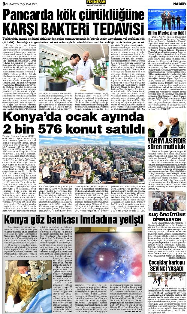 15 Şubat 2025 Yeni Meram Gazetesi