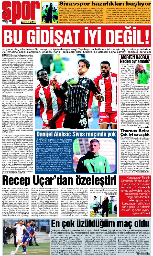 18 Şubat 2025 Yeni Meram Gazetesi
