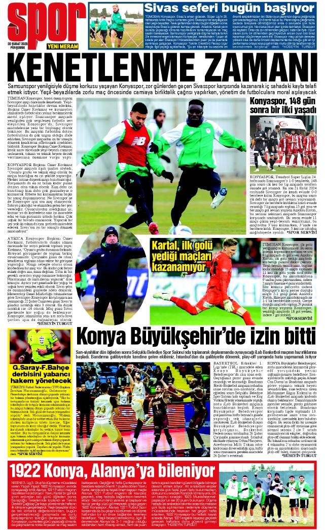 20 Şubat 2025 Yeni Meram Gazetesi
