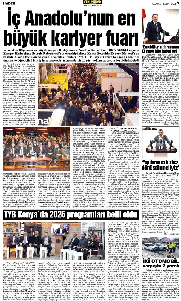 21 Şubat 2025 Yeni Meram Gazetesi