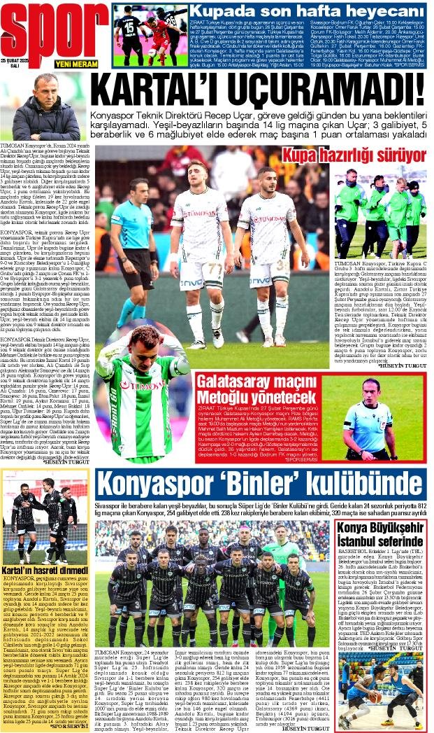 25 Şubat 2025 Yeni Meram Gazetesi
