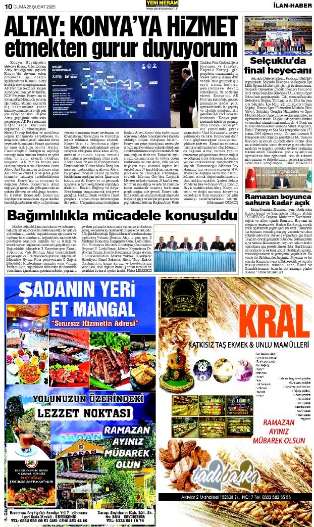 28 Şubat 2025 Yeni Meram Gazetesi
