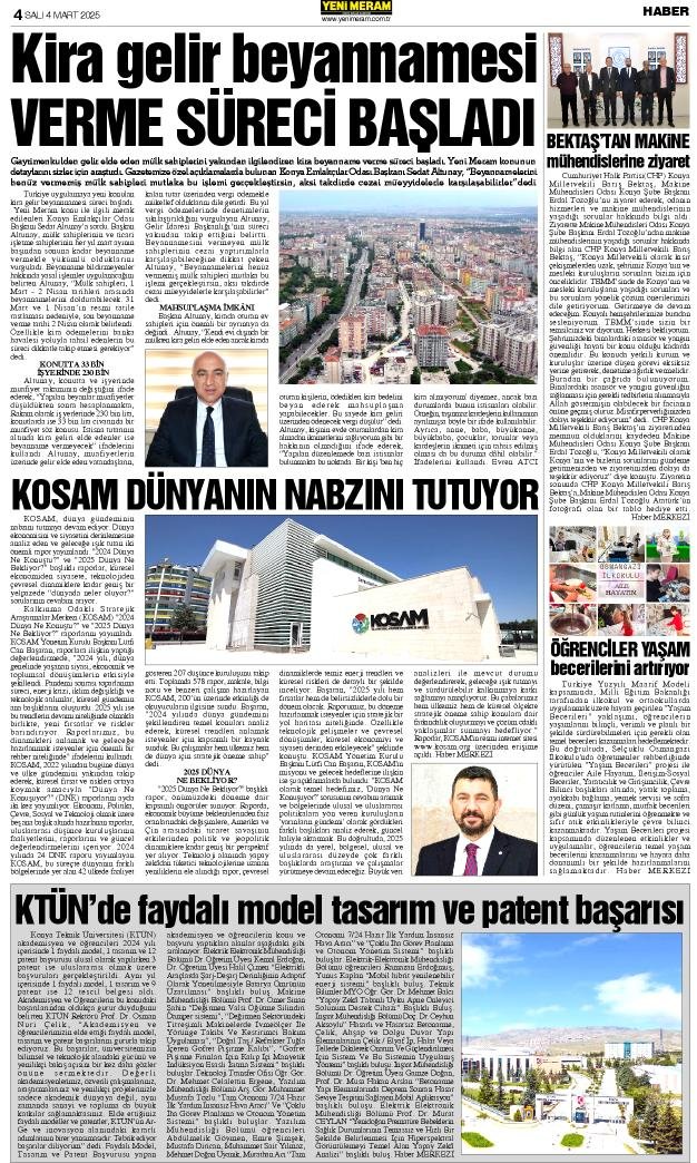 4 Mart 2025 Yeni Meram Gazetesi
