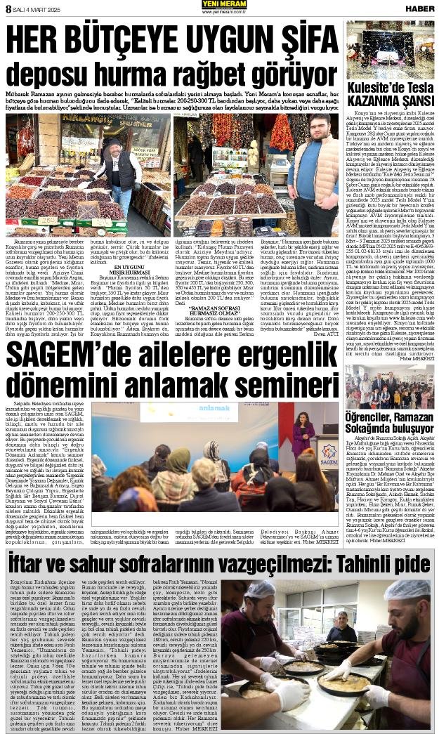 4 Mart 2025 Yeni Meram Gazetesi
