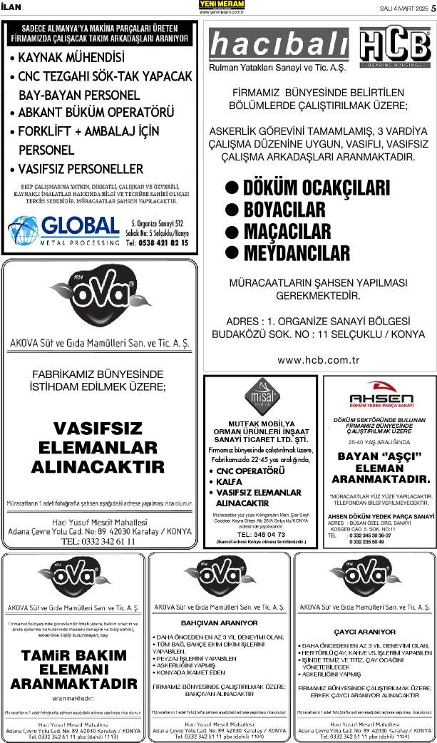 4 Mart 2025 Yeni Meram Gazetesi
