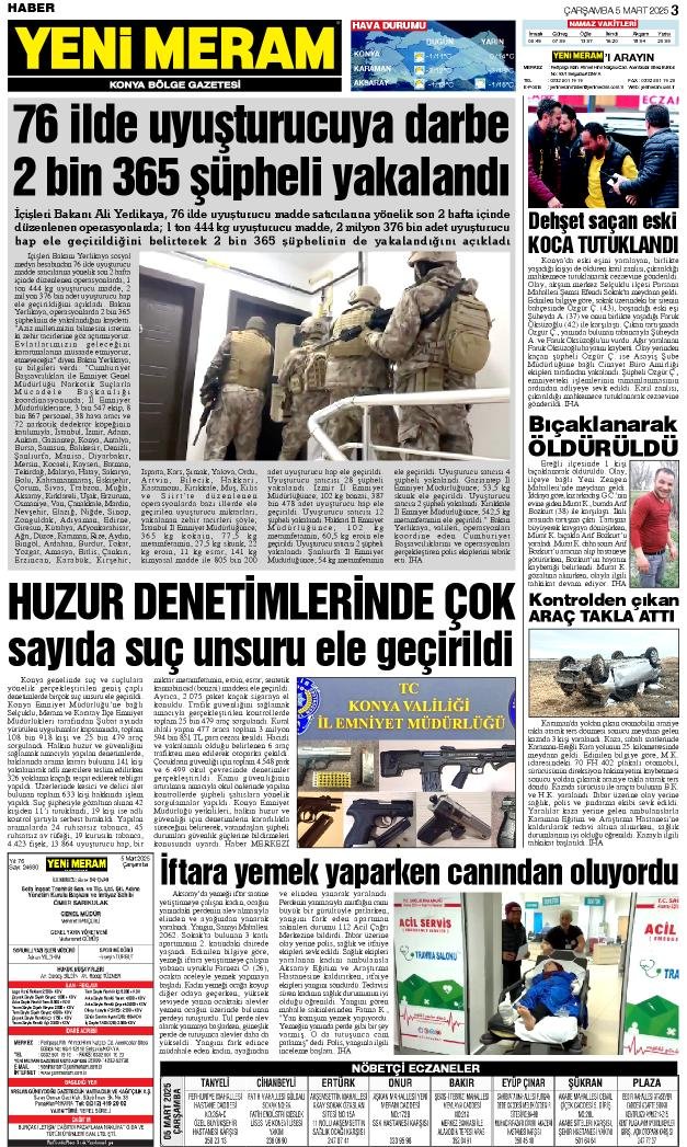 5 Mart 2025 Yeni Meram Gazetesi
