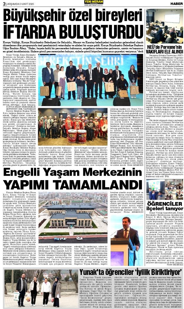 5 Mart 2025 Yeni Meram Gazetesi
