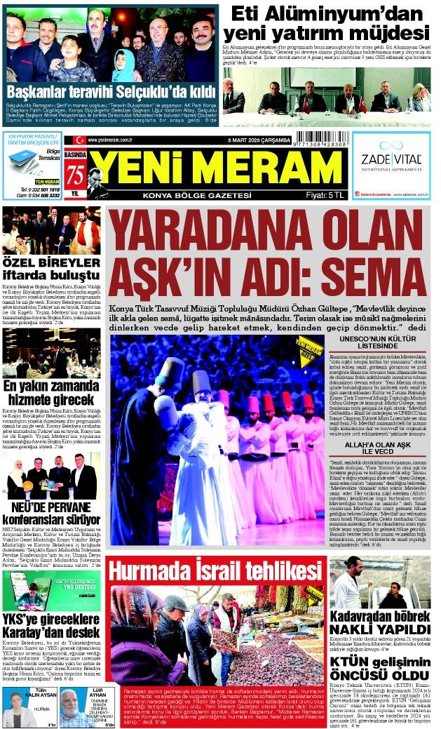 5 Mart 2025 Yeni Meram Gazetesi
