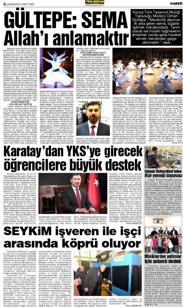 5 Mart 2025 Yeni Meram Gazetesi
