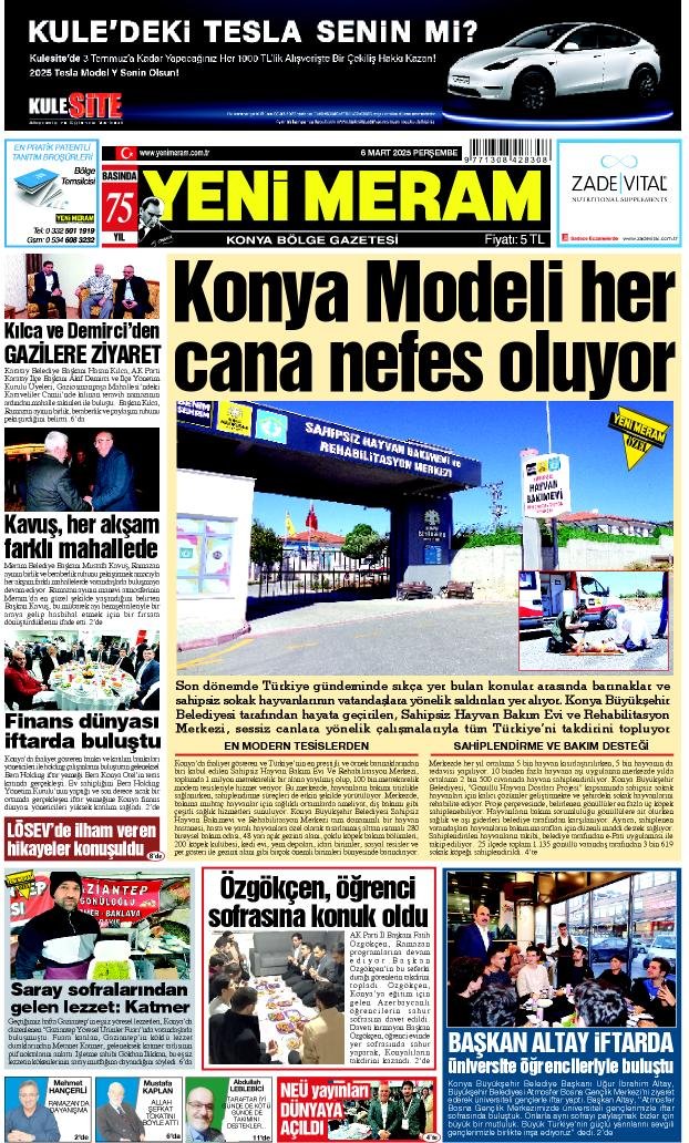 6 Mart 2025 Yeni Meram Gazetesi
