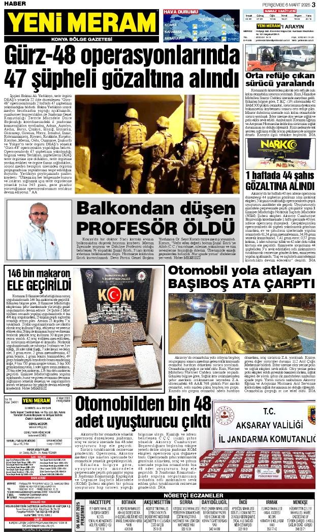 6 Mart 2025 Yeni Meram Gazetesi
