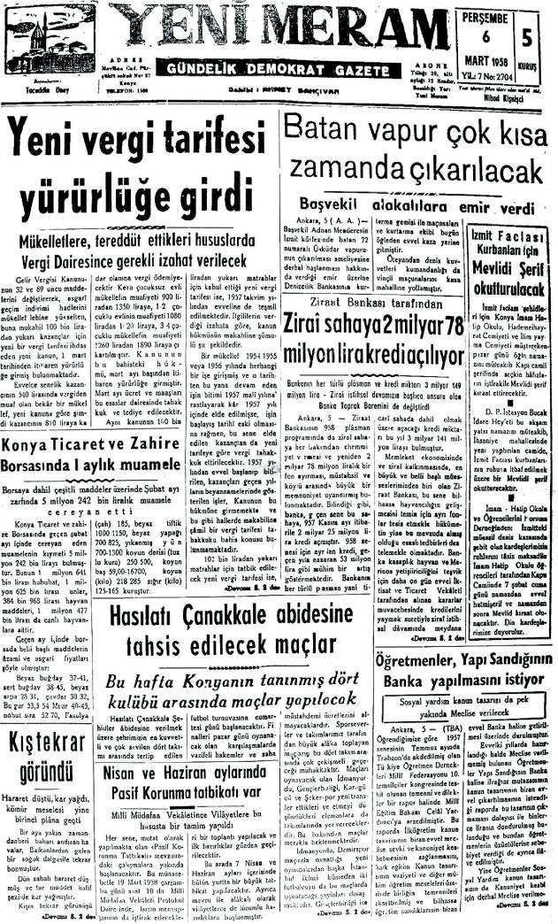 6 Mart 2025 Yeni Meram Gazetesi
