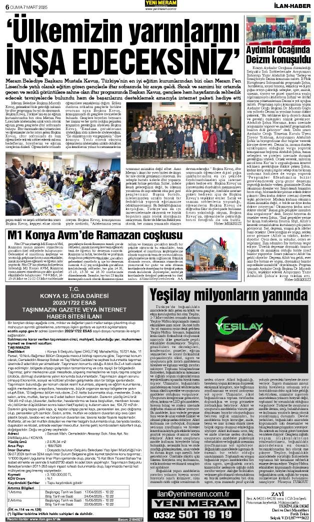 7 Mart 2025 Yeni Meram Gazetesi
