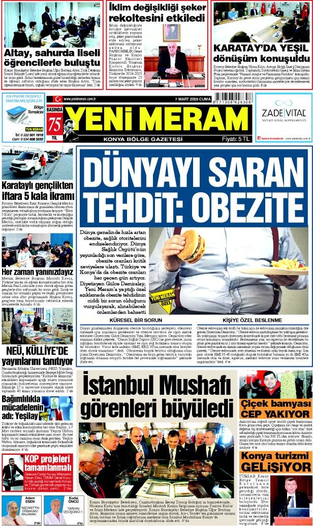 7 Mart 2025 Yeni Meram Gazetesi
