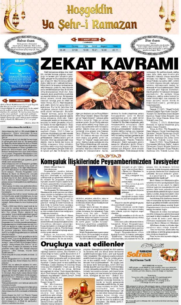 7 Mart 2025 Yeni Meram Gazetesi
