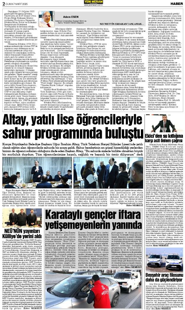 7 Mart 2025 Yeni Meram Gazetesi
