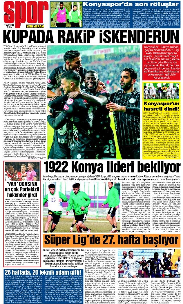 7 Mart 2025 Yeni Meram Gazetesi
