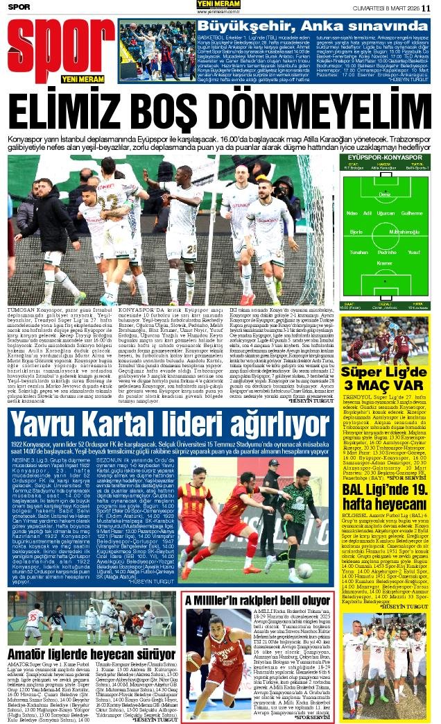 8 Mart 2025 Yeni Meram Gazetesi