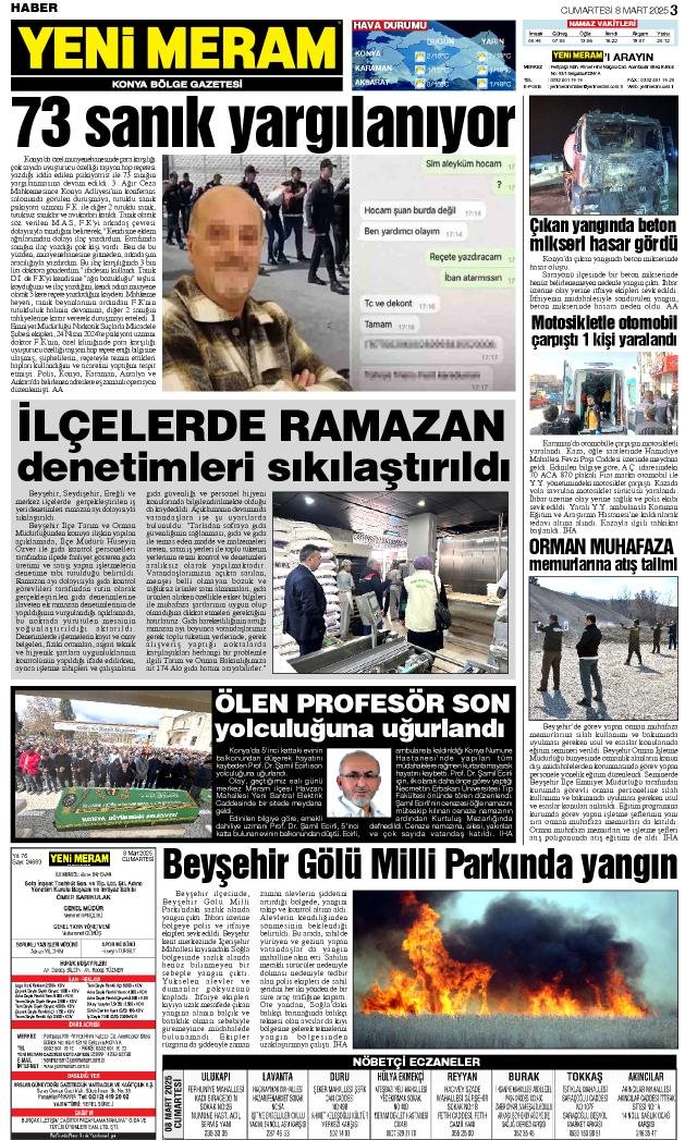 8 Mart 2025 Yeni Meram Gazetesi