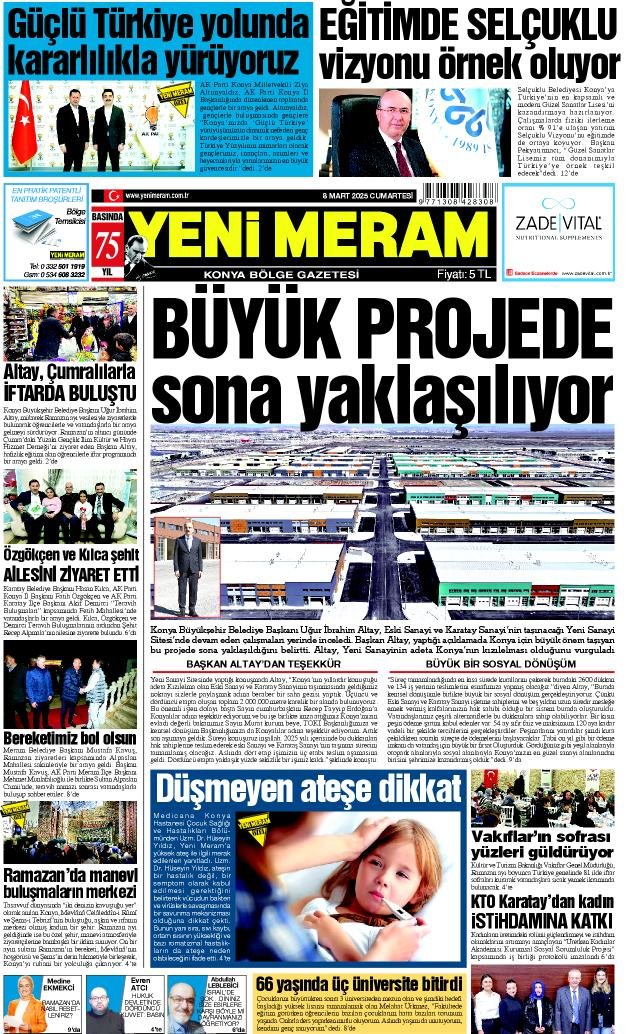 8 Mart 2025 Yeni Meram Gazetesi