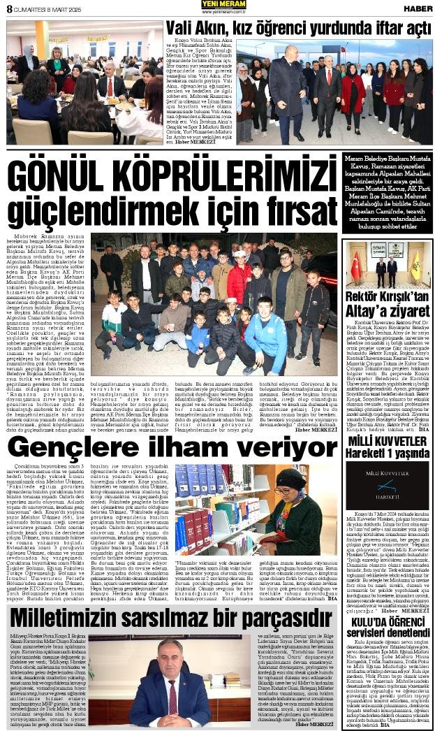 8 Mart 2025 Yeni Meram Gazetesi