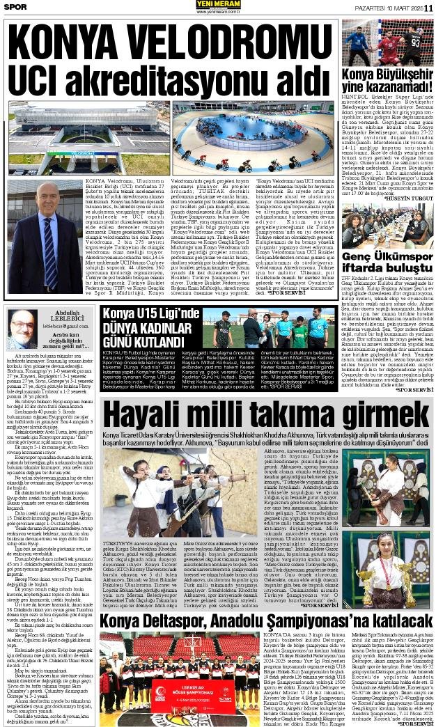 10 Mart 2025 Yeni Meram Gazetesi
