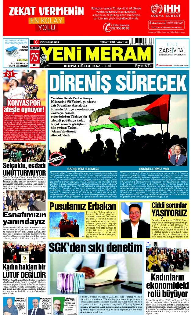 10 Mart 2025 Yeni Meram Gazetesi
