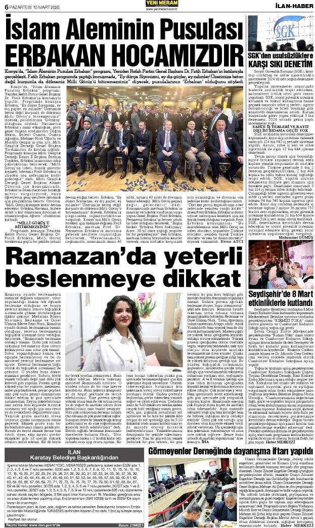 10 Mart 2025 Yeni Meram Gazetesi
