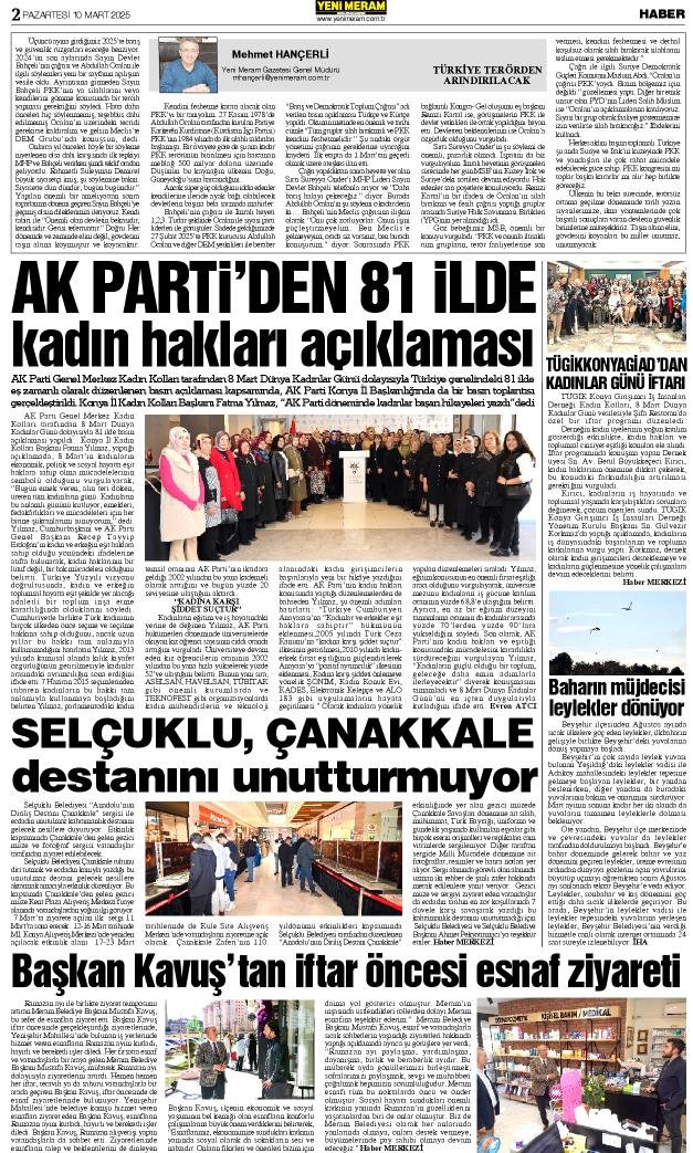 10 Mart 2025 Yeni Meram Gazetesi
