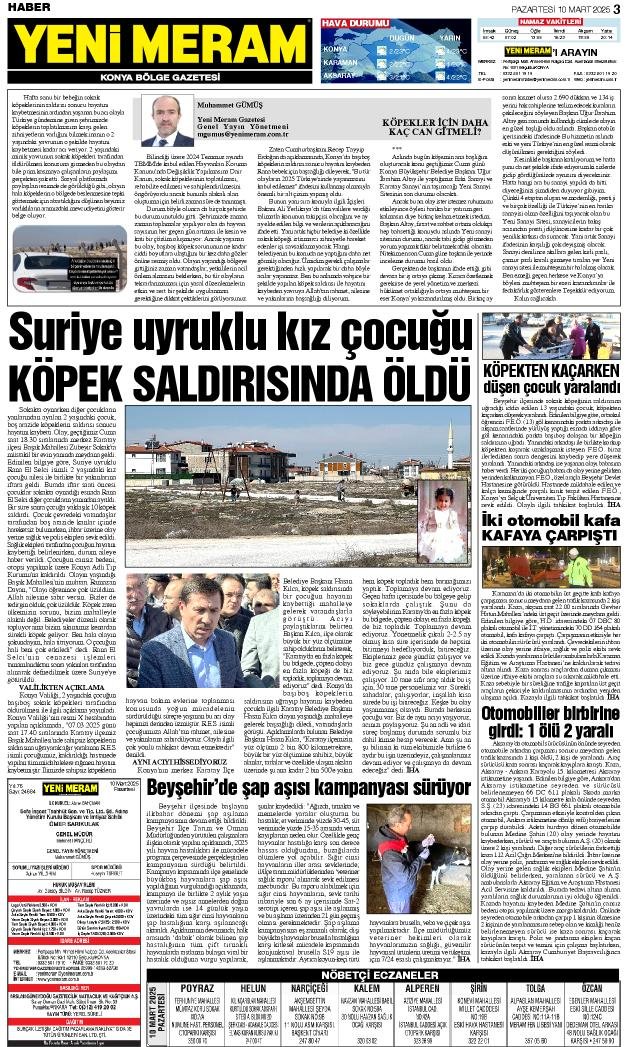 10 Mart 2025 Yeni Meram Gazetesi
