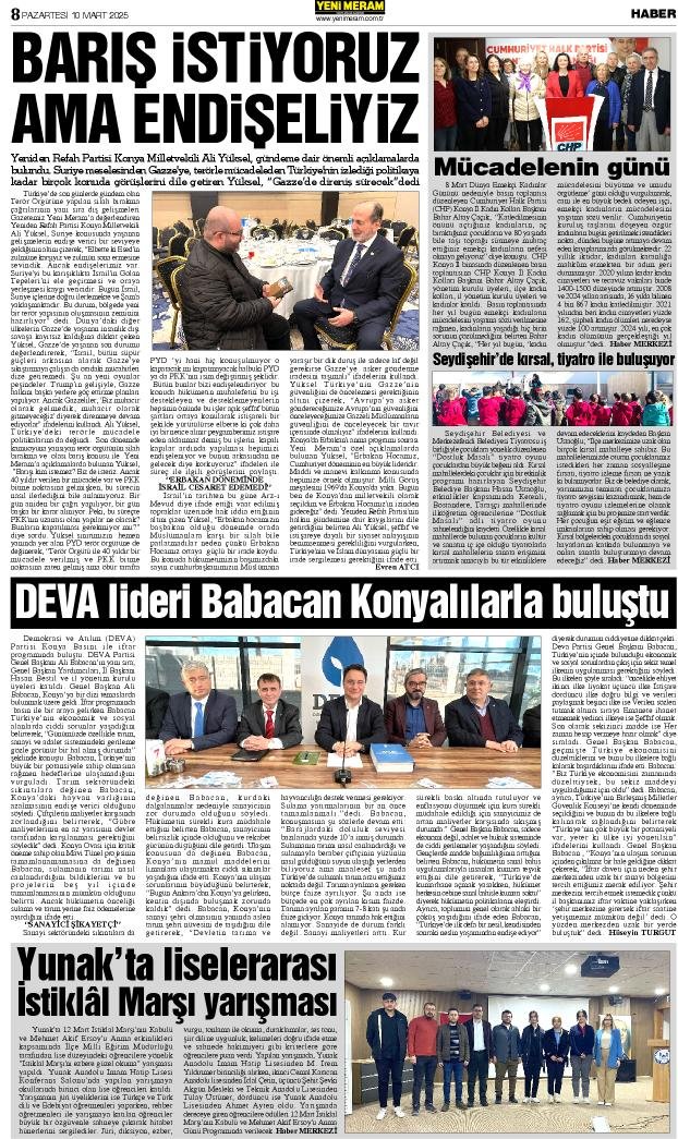 10 Mart 2025 Yeni Meram Gazetesi
