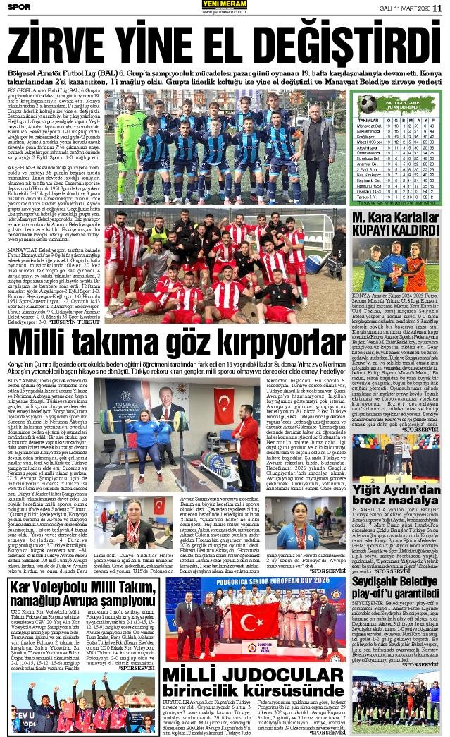 11 Mart 2025 Yeni Meram Gazetesi
