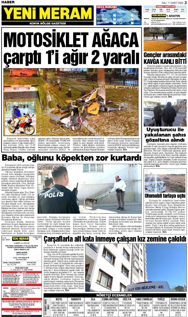 11 Mart 2025 Yeni Meram Gazetesi
