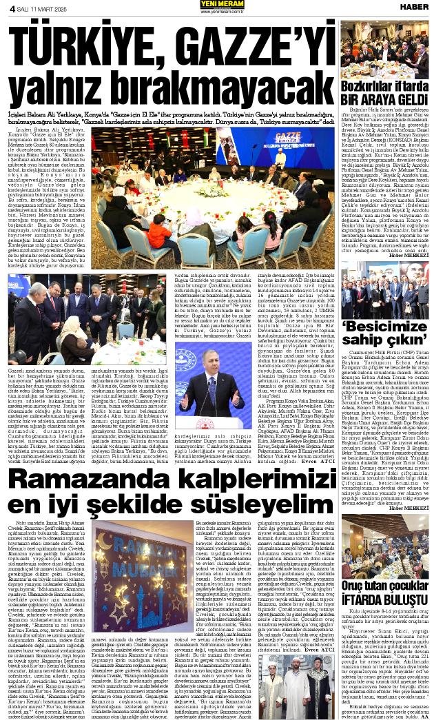 11 Mart 2025 Yeni Meram Gazetesi
