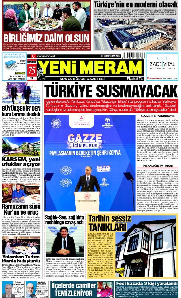 11 Mart 2025 Yeni Meram Gazetesi
