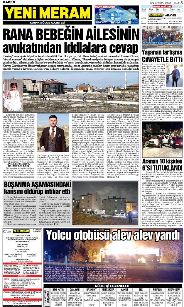 12 Mart 2025 Yeni Meram Gazetesi
