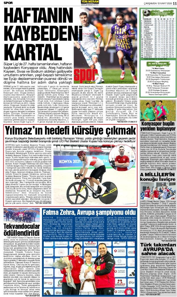 12 Mart 2025 Yeni Meram Gazetesi
