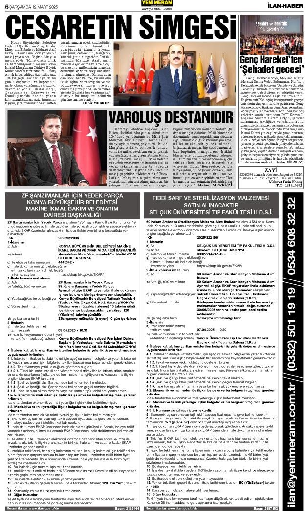 12 Mart 2025 Yeni Meram Gazetesi
