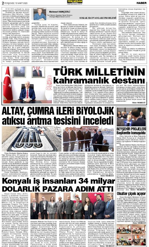 13 Mart 2025 Yeni Meram Gazetesi