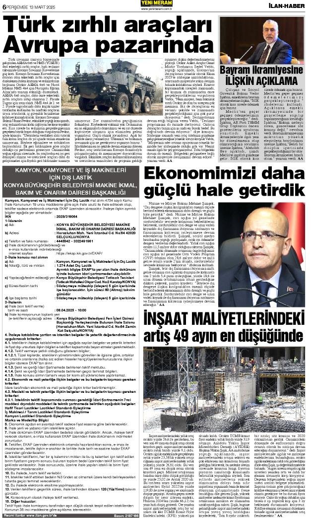 13 Mart 2025 Yeni Meram Gazetesi