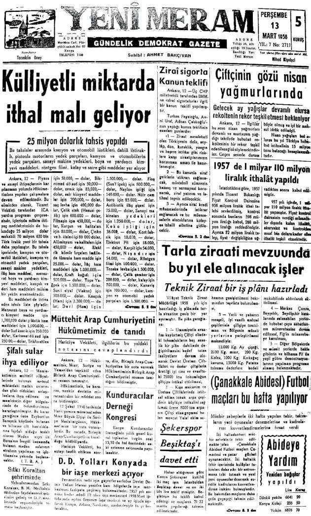 13 Mart 2025 Yeni Meram Gazetesi